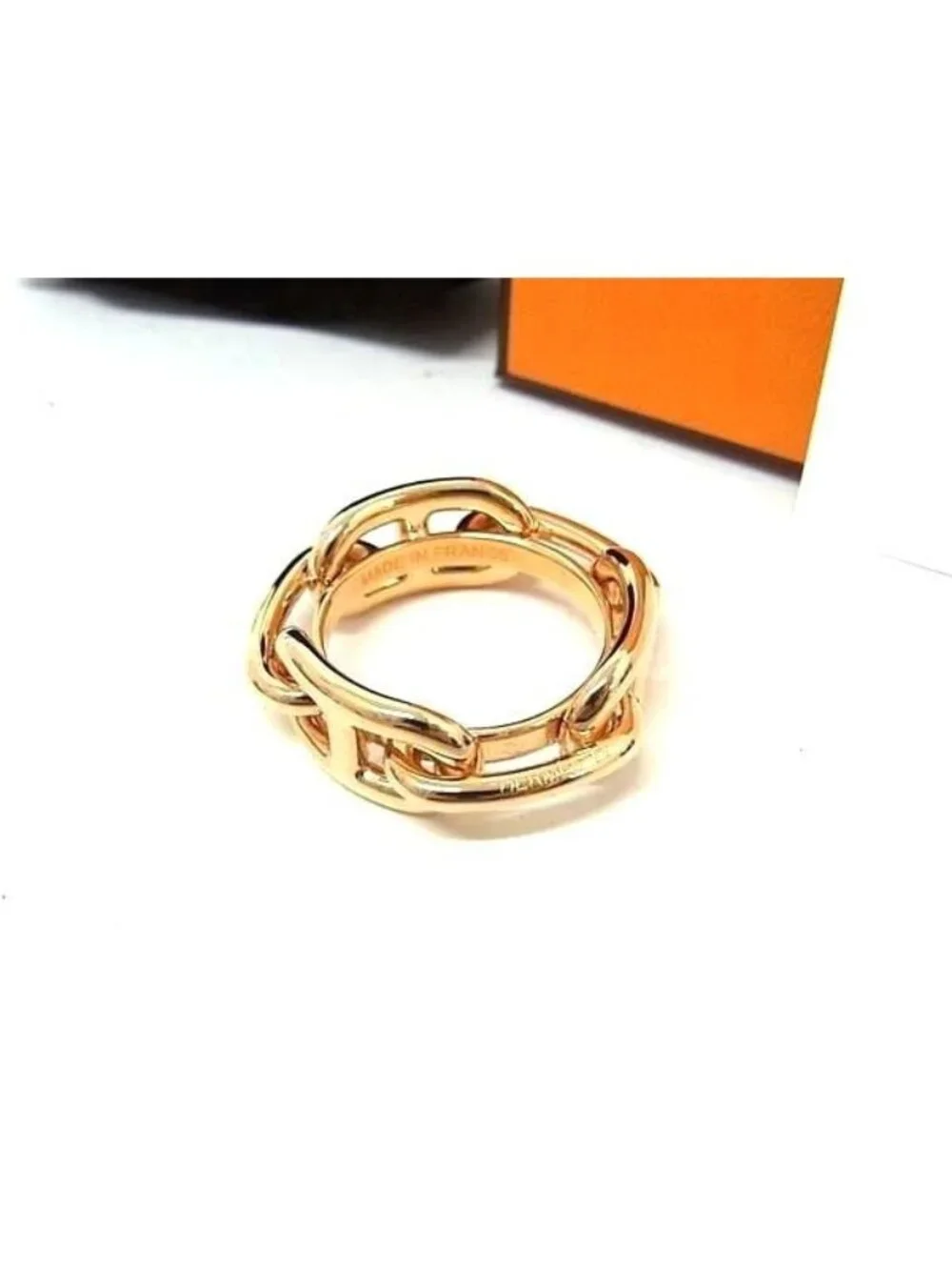 Hermes Chaine D'ancre Lucade Scarf Ring Closure Pink Gold